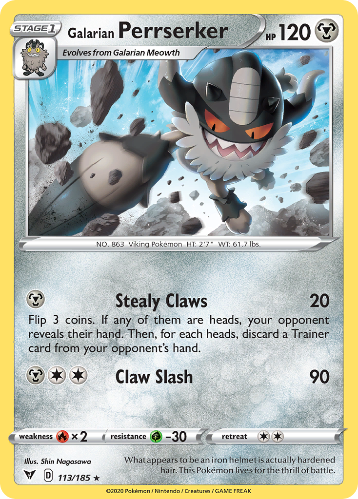 Vivid Voltage Galarian Perrserker #113/185
